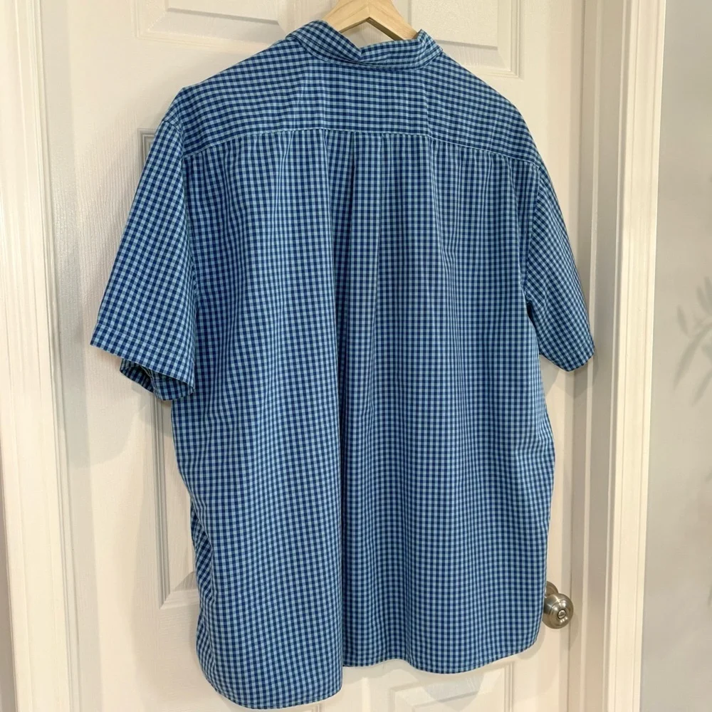 US Polo Assn Blue Checked Button Up Short Sleeve Button Up Casual Shirt Men 2XL
